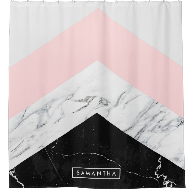 Marble Triangles Shower Curtain (Front)