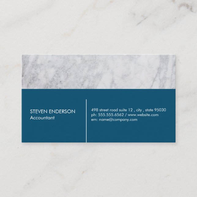 Marble Trim Blue Business Card (Front)