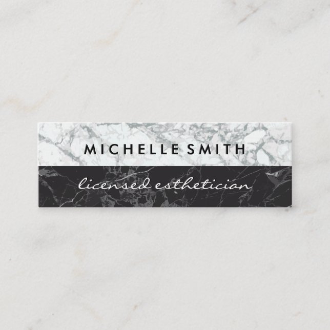 Marble Two Tone Mini Business Card (Front)