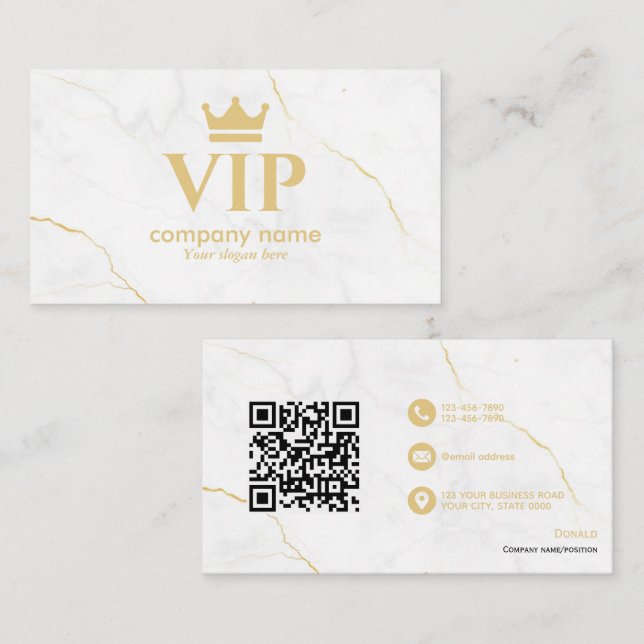 Marble VIP–Fully Customisable & Professional Business Card (Front/Back)