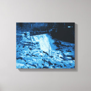 Marble Water Dam Abstract Blue Canvas Print
