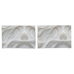 Marble Wave Abstract White Minimalist Pillow Case
