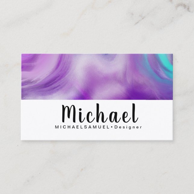 Marble Wave Interior Hair Salon Designer Business Card (Front)