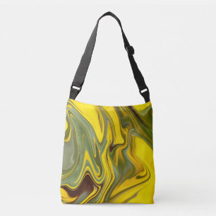 Marble Waves Yellow Digital Paper-55448 Crossbody Bag