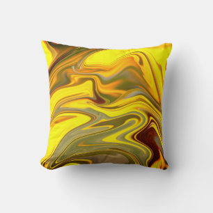 Marble Waves Yellow Digital Paper-55448 Cushion