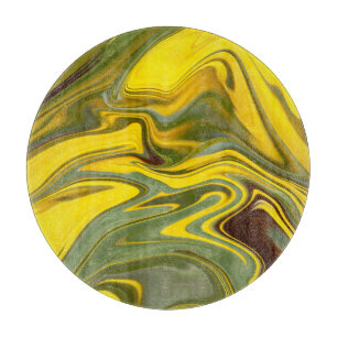 Marble Waves Yellow Digital Paper-55448 Cutting Board