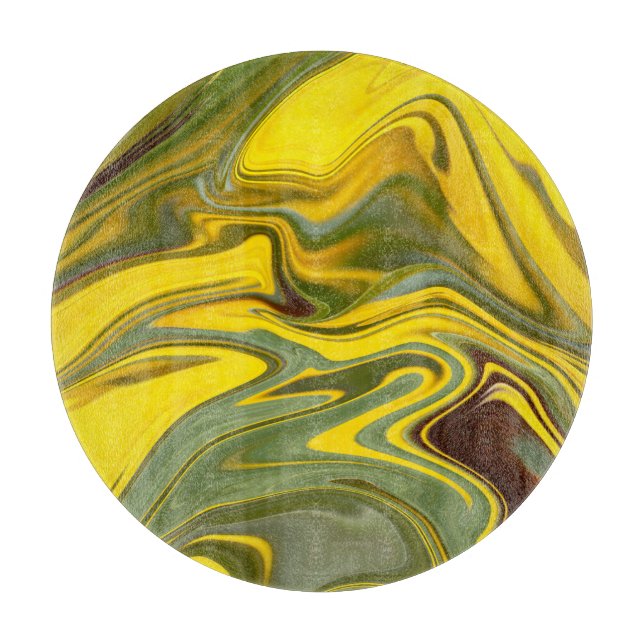 Marble Waves Yellow Digital Paper-55448 Cutting Board (Front)