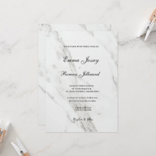 marble wedding minimalist chic elegant invitation