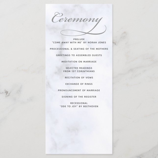 Marble Wedding programs Programme (Front)