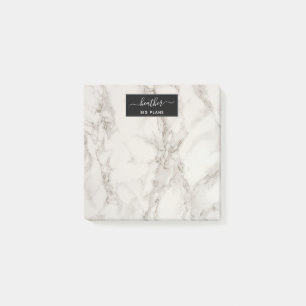 Marble white and grey personalised notes