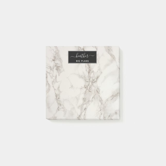 Marble white and grey personalised notes (Front)