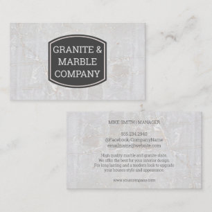 Marble White Stone Rock Business Card