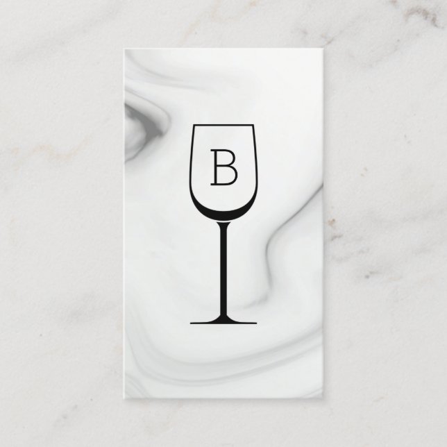 Marble Wine Bartender Sommelier Business Card (Front)