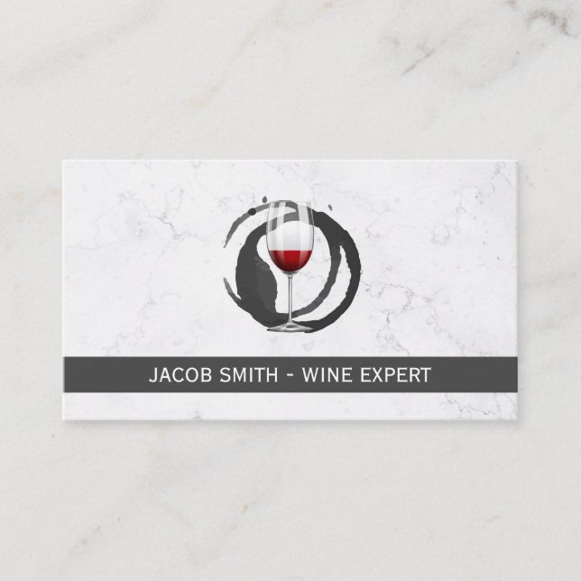 Marble | Wine Tasting | Wine Stain Winery Business Card (Front)