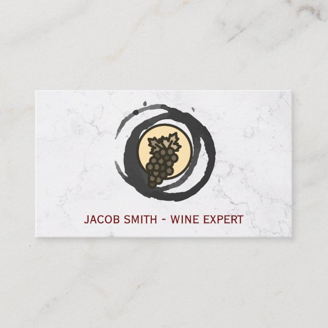 Marble | Wine Tasting | Wine Winery Sommelier Business Card (Front)