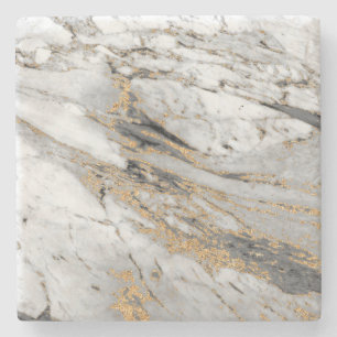 Marble with Gold Streak Slab Modern  Stone Coaster