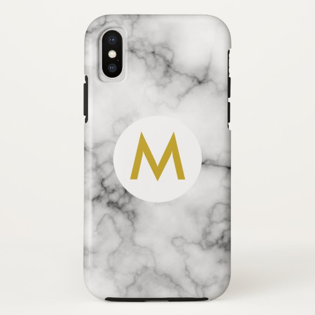 marble with monogram Case-Mate iPhone case (Back)