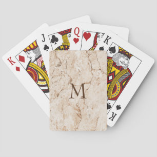 Marble With Monogram Playing Cards
