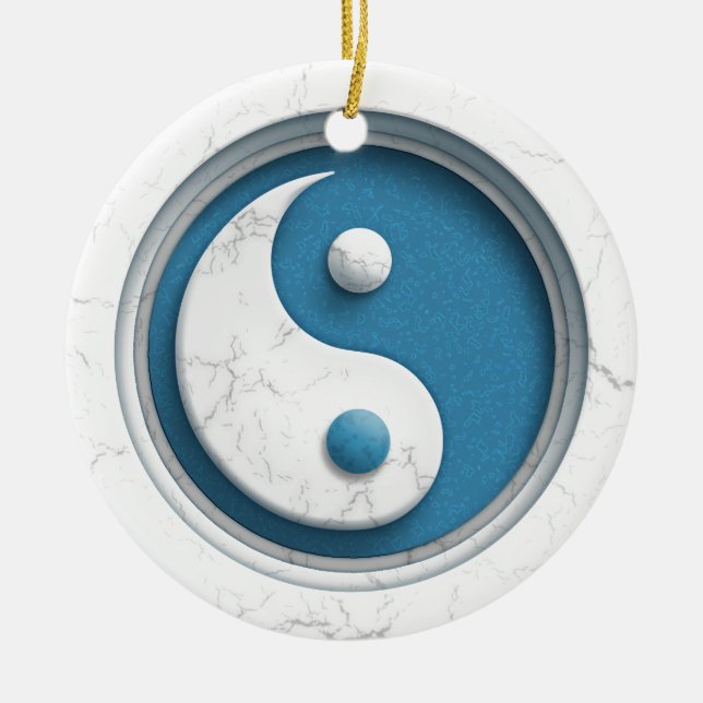 Marble Yin Yang Ceramic Tree Decoration (Front)