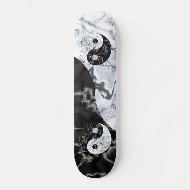Marble Yin Yang Symbol Skateboard (Front)