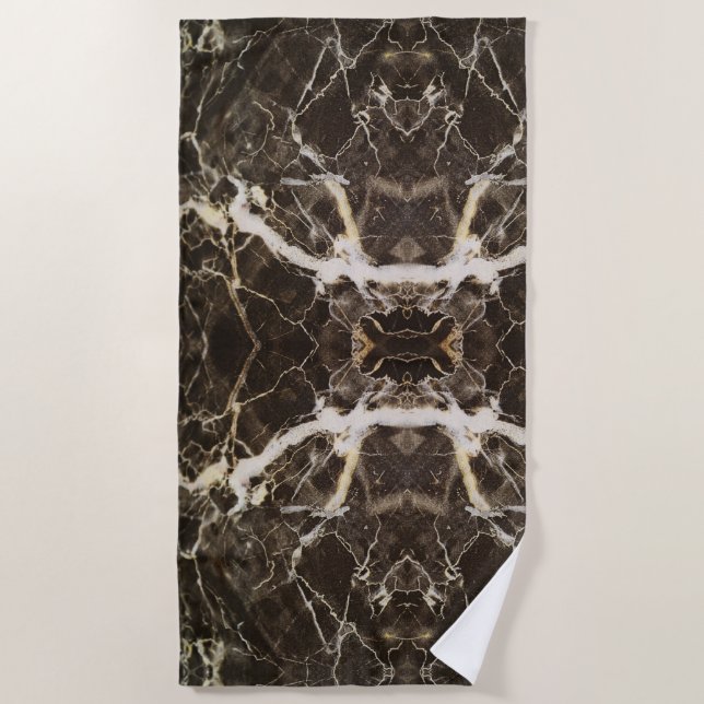 Marbled-Abstract Expressionism by Shirley Taylor Beach Towel (Front)