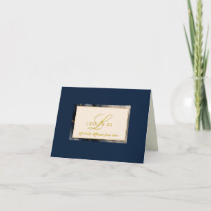 Marbled abstract ink art on a blank thank you card