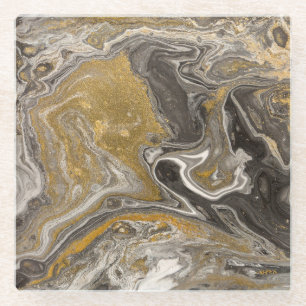 Marbled acrylic, nature-inspired texture. glass coaster