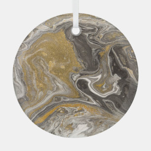 Marbled acrylic, nature-inspired texture. glass tree decoration