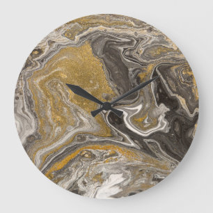 Marbled acrylic, nature-inspired texture. large clock