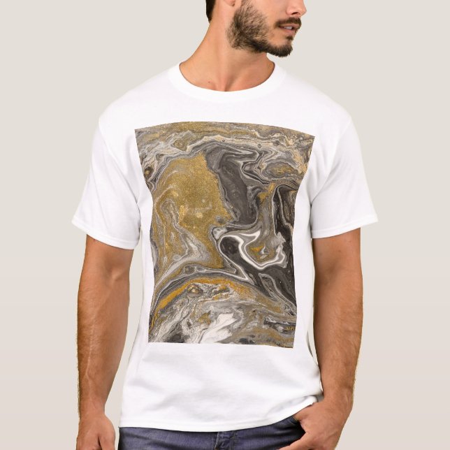 Marbled acrylic, nature-inspired texture. T-Shirt (Front)