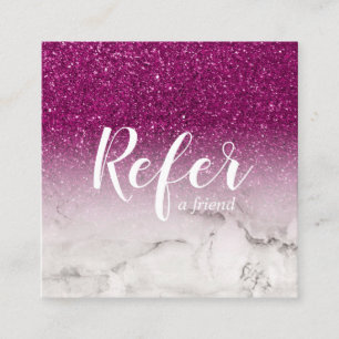 Marbled and Purple Glitter Ombre Glam Chic Referral Card
