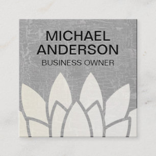 Marbled Background Lotus Flower Square Business Card