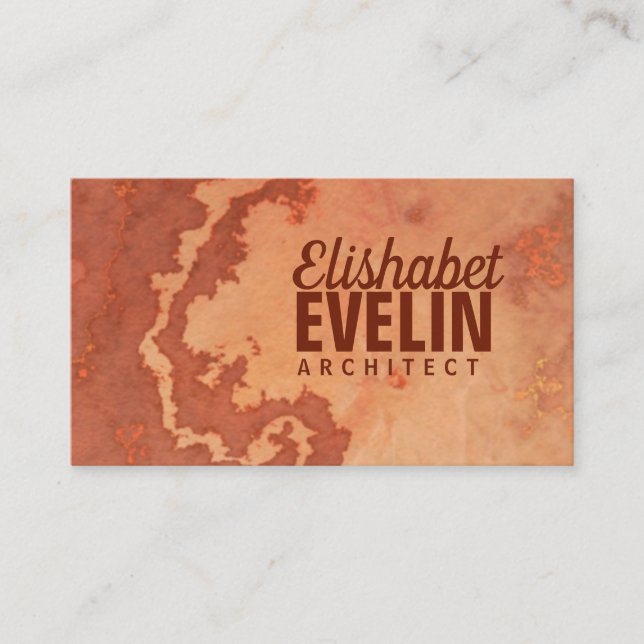 Marbled background texture red orange h767 business card (Front)