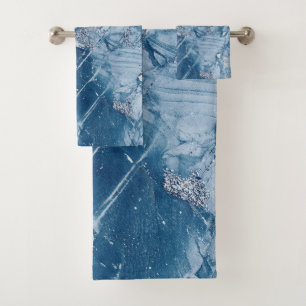 Marbled bath towel set
