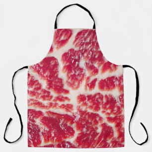 Marbled Beef Steak Texture Closeup Apron