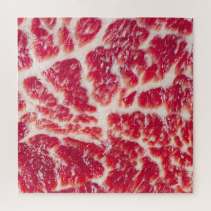 Marbled Beef Steak Texture Closeup Jigsaw Puzzle