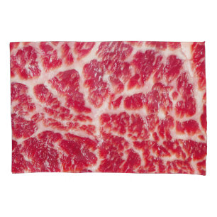 Marbled Beef Steak Texture Closeup Pillowcase