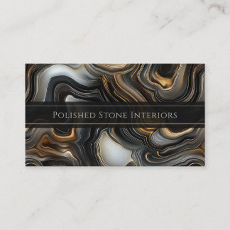 Marbled Black Agate Business Card