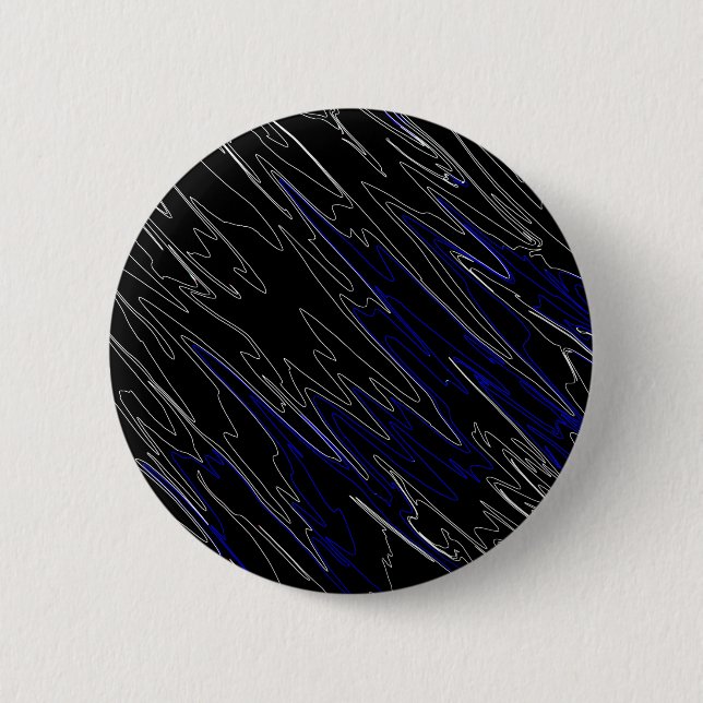 Marbled Black Blue 6 Cm Round Badge (Front)