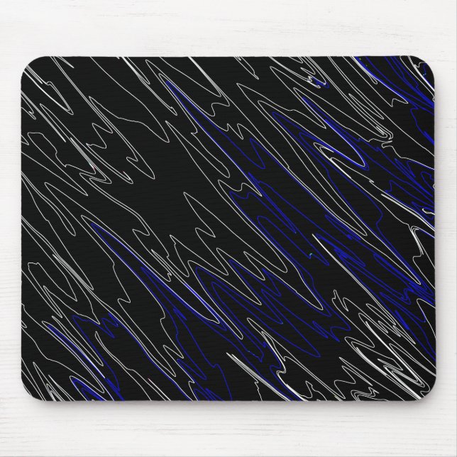 Marbled Black Blue Mouse Mat (Front)