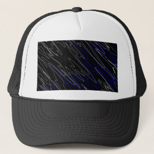 Marbled Black Blue Trucker Hat