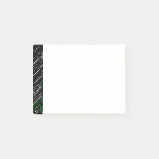 Marbled Black Green Post-it Notes (Front)