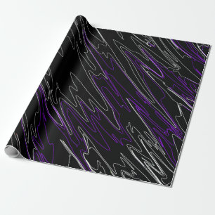 Marbled Black Purple Wrapping Paper