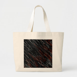 Marbled Black Red Large Tote Bag