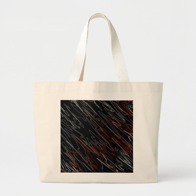 Marbled Black Red Large Tote Bag (Front)