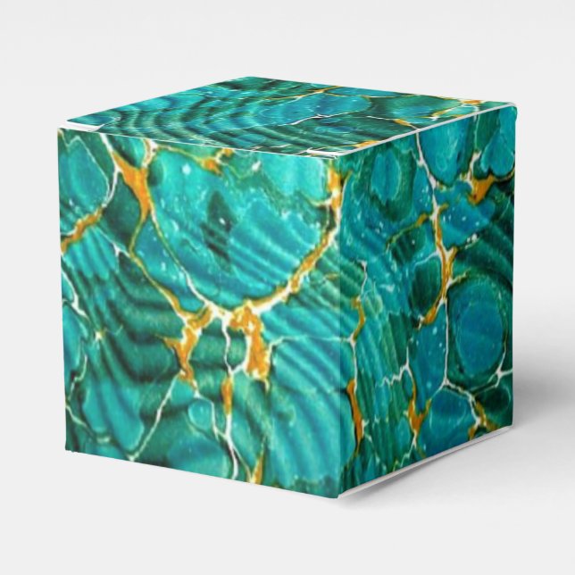 Marbled Book End Paper Favour Box | Book Lover Blu (Front Side)