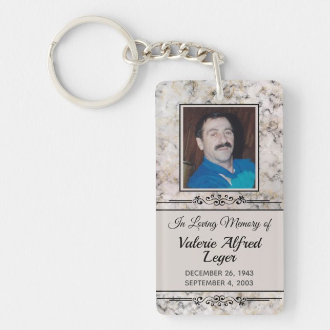 Marbled Custom Memorial Keepsakes Key Ring (Front)