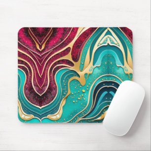 Marbled Elegance Luxurious Fluid Art Mouse Mat