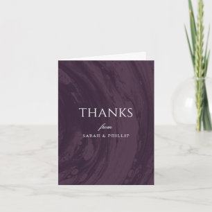 Marbled Engagement Party Thank You Card - Purple