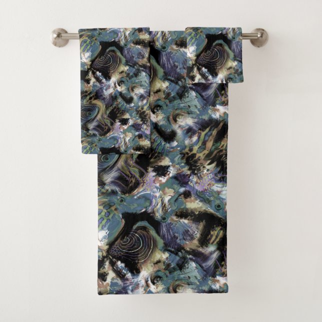 Marbled fish bath towel set (Insitu)